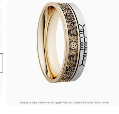 Comfort Fit Celtic Warrior Custom Ogham Ring BR7