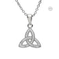 Platinum Plated White Trinity Knot Pendant PP160