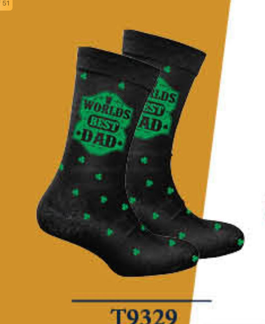 Worlds best dad shamrock socks T9329