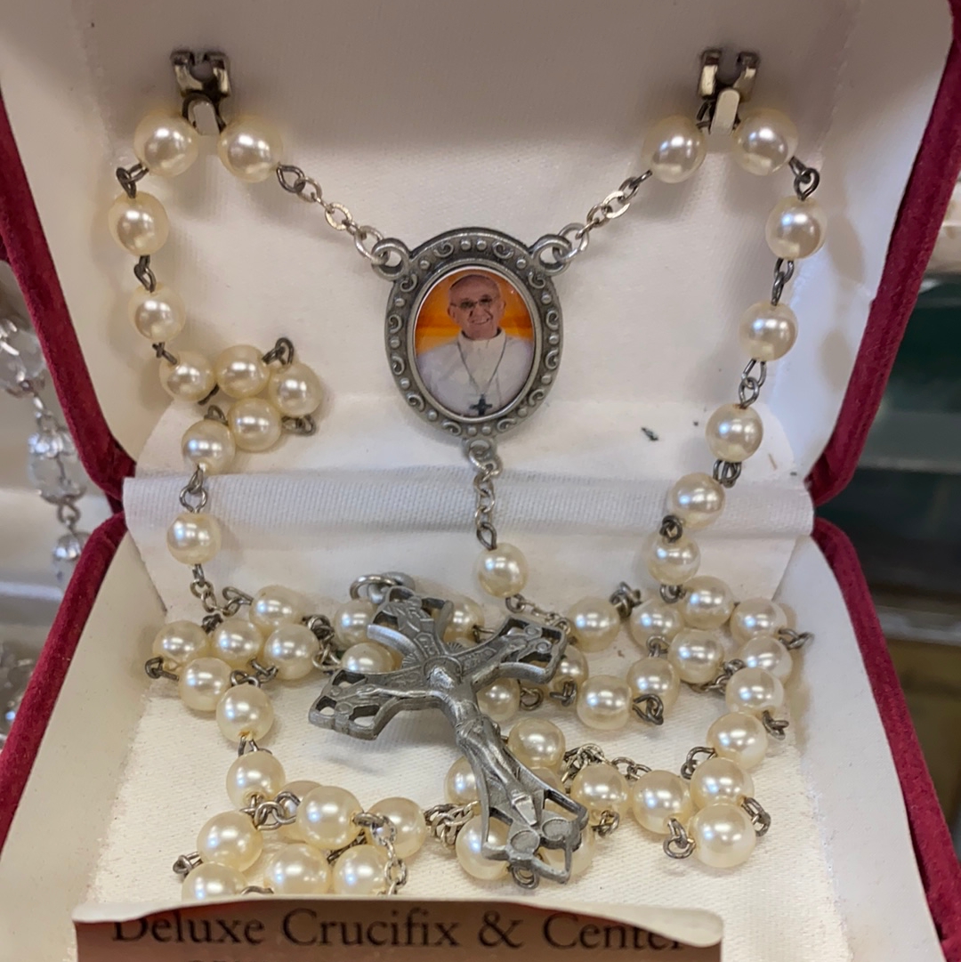 Pope Francis pearl rosary R414DF