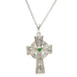 Silver Emerald Set Celtic Knot Design Cross SKU: SF27