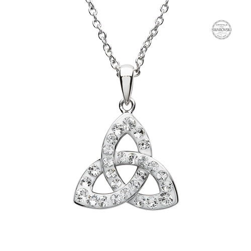 Platinum Plated White Trinity Knot Pendant PP163