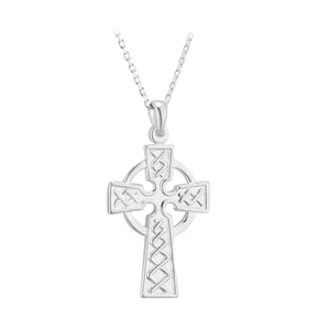 SILVER CELTIC CROSS DOUBLE SIDED S4940