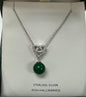 Sterling Silver CZ Trinity with Agate pendant A1191