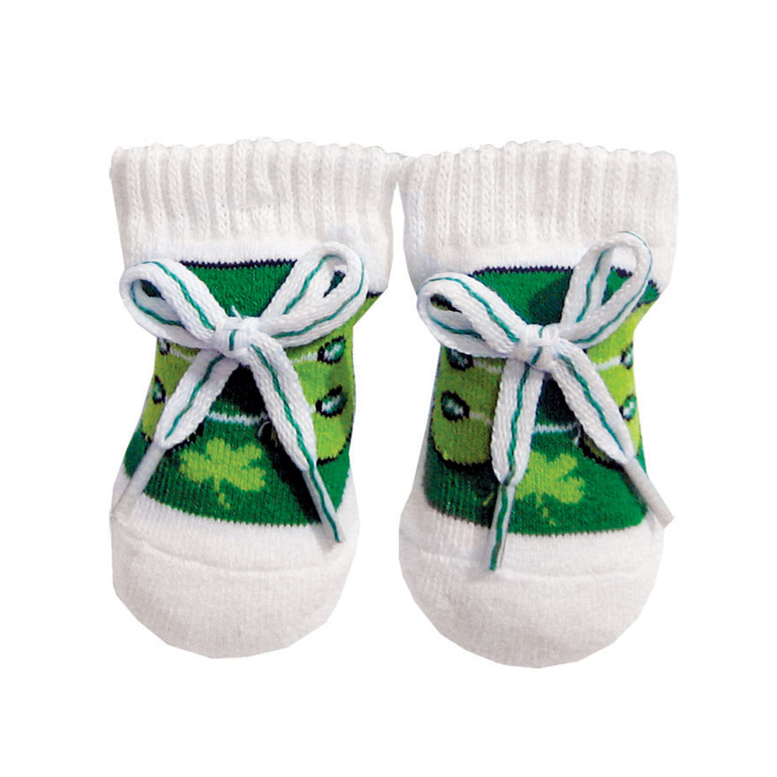 Green and white booties T7237