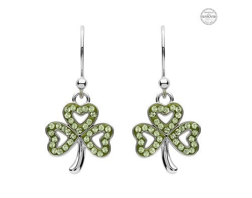 Platinum Shamrock Green Earrings PP173