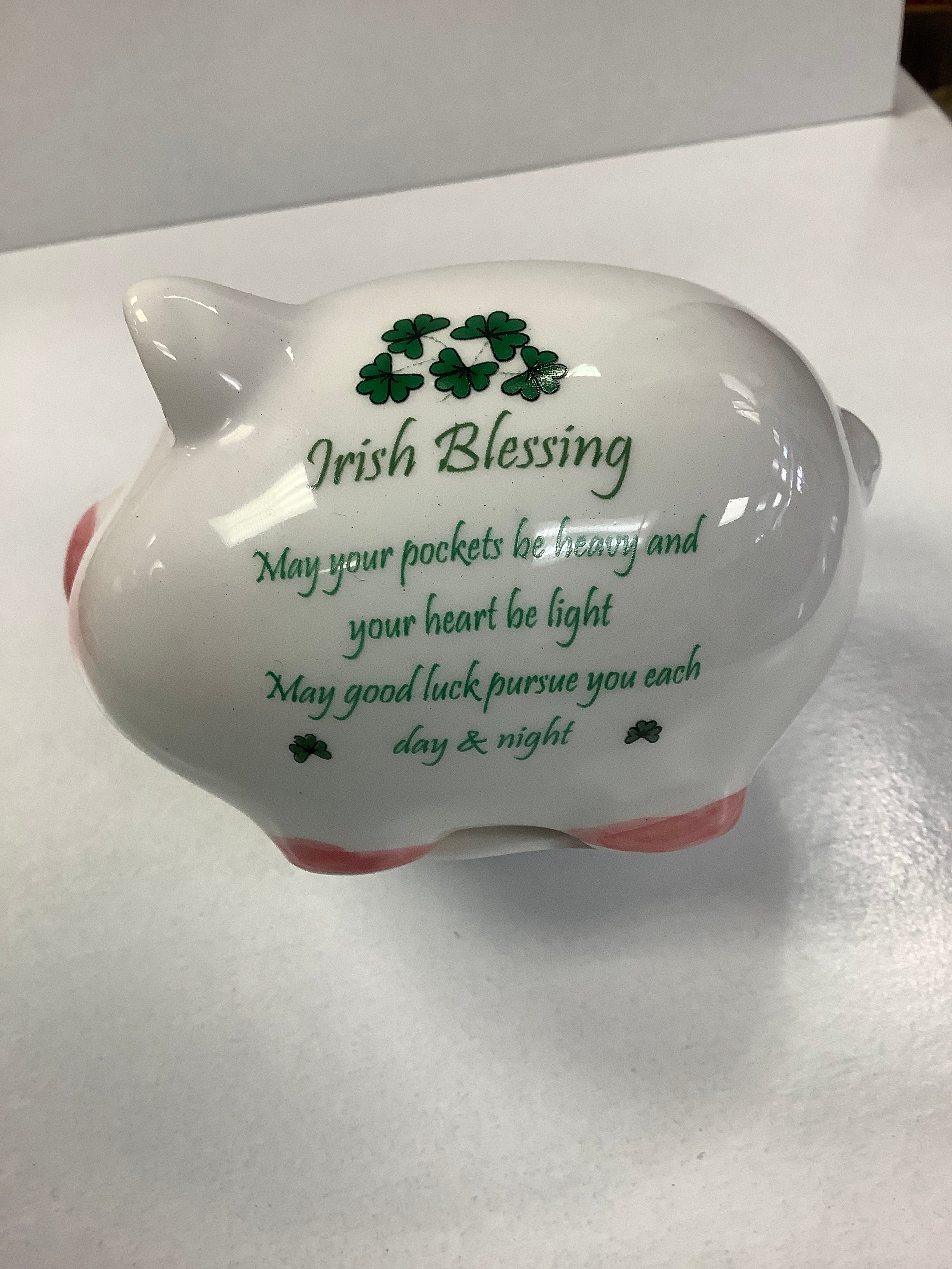Small Irish blessing piggy bank