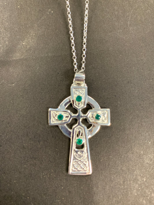 Silver agate large/heavy Celtic cross