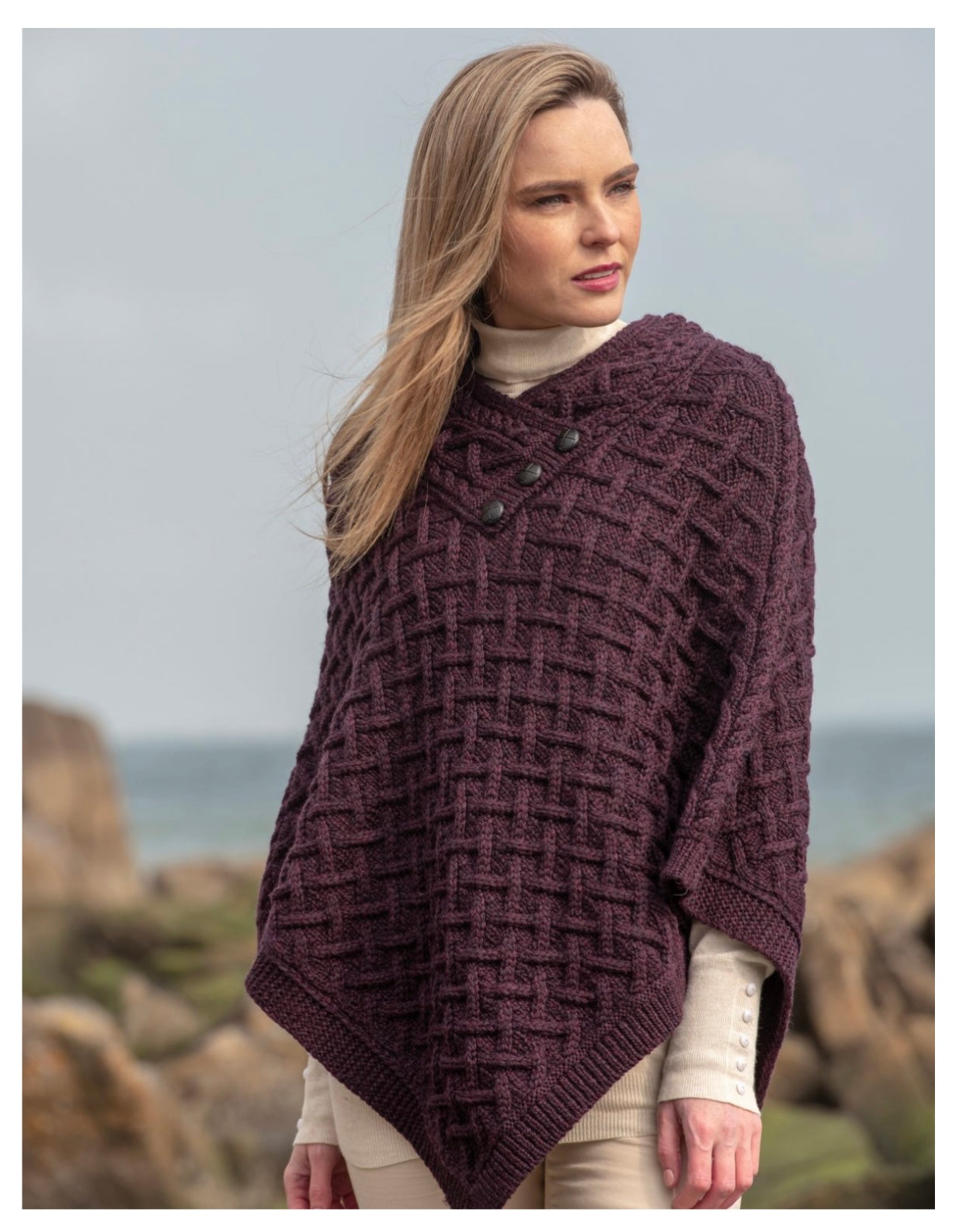 CONNEMARA SUPER SOFT PONCHO N101 PLUM