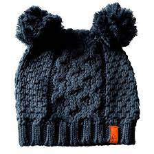 Patrick Francis navy bobble knit hat PF7340