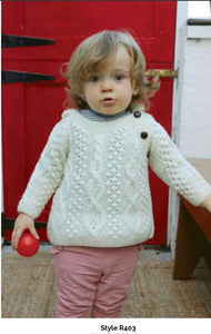 Baby side button hand knit hoodie R403