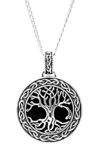Sterling Silver Gen Onyx Tree of Life Pendant Sky Collection  SP2301