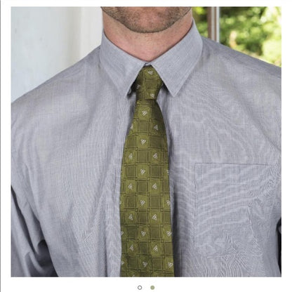 Patrick Francis green Celtic knit silk tie PF2002