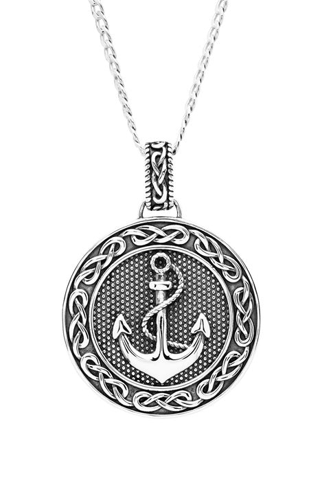 Sterling Silver Gents Anchor Pendant Earth SP2296