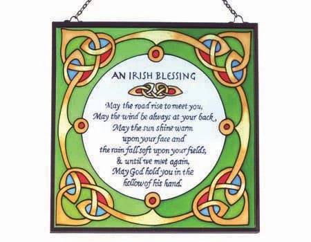 Irish Blessing Square Panel stained glass