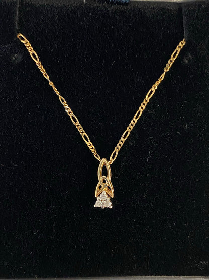 14k trinity with real diamonds