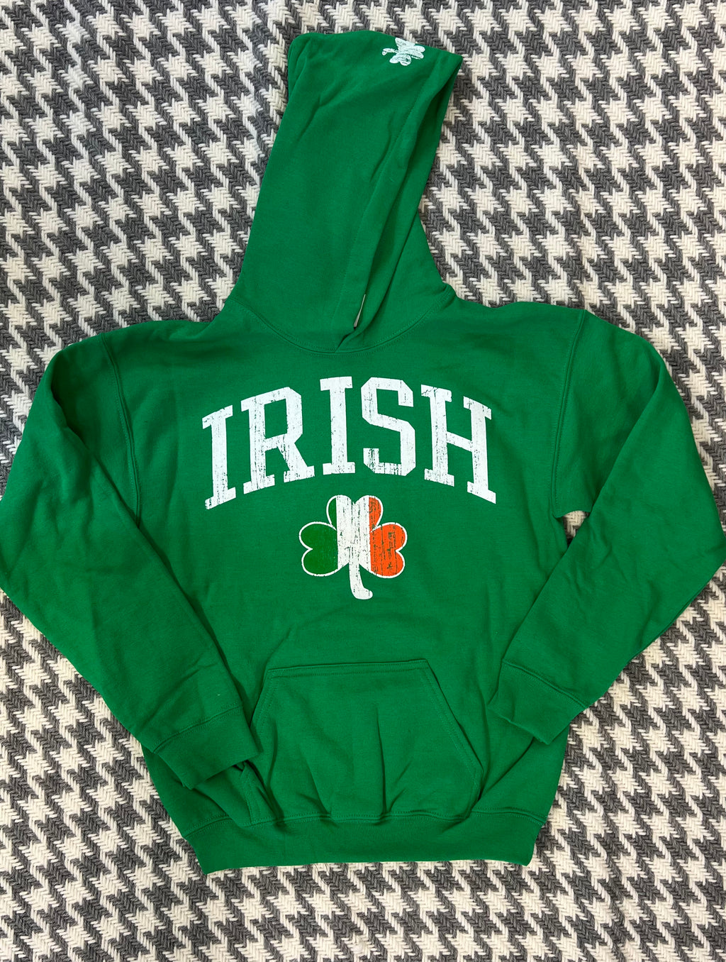 Adult and Youth Irish tri color shamrock hoodie