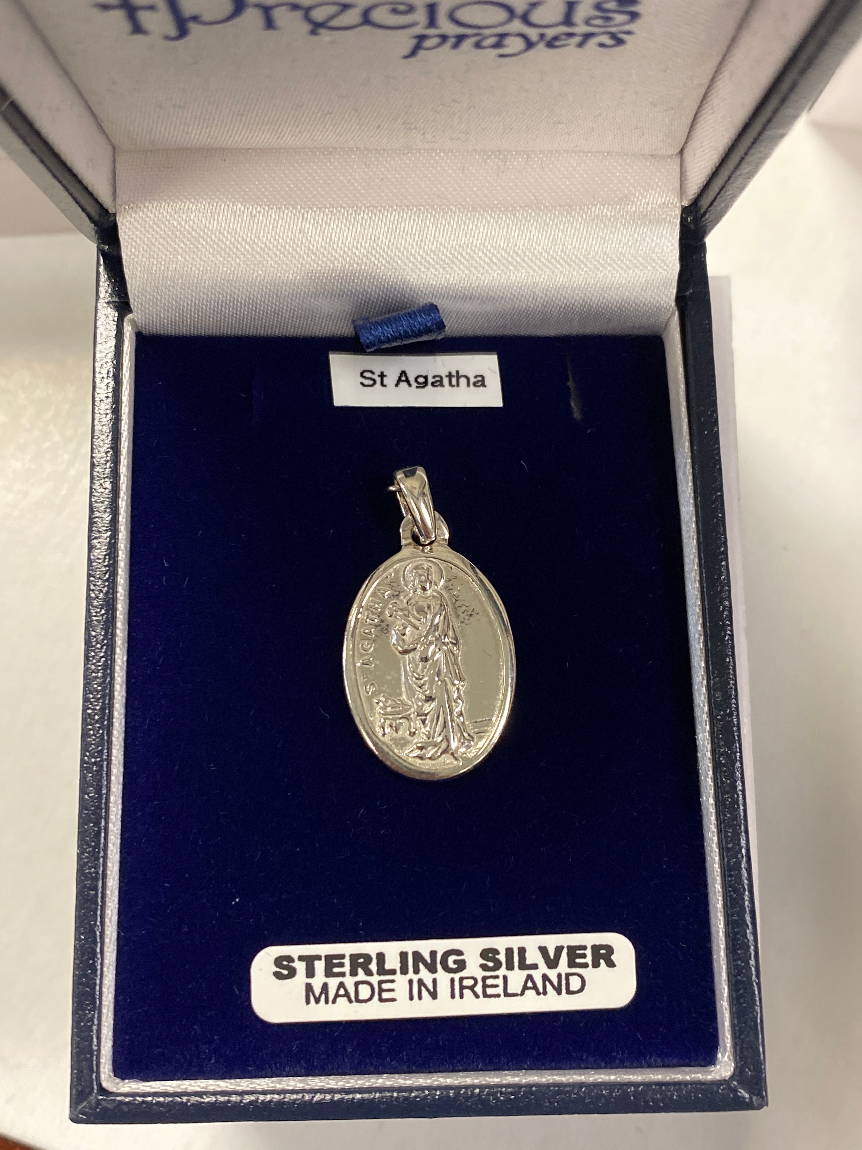 Sterling silver St. Agatha medal SH57111