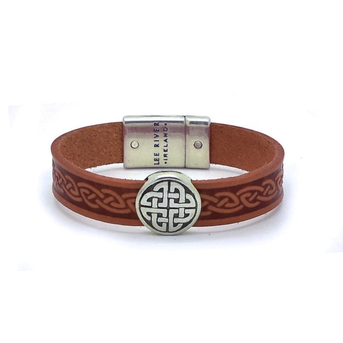 Celtic Thin Leather Bracelet 1/4 Wide
