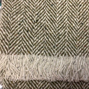 Mucros Weavers Donegal Tweed DT Sage green herringbone
