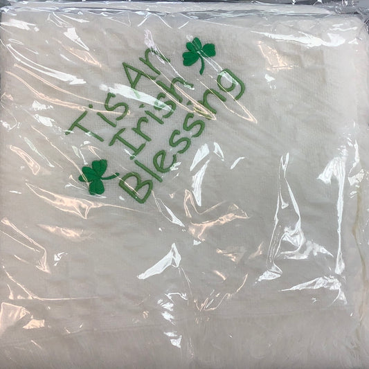 Tis an Irish blessing white baby blanket IB2