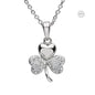 Platinum Plated White Shamrock Pendant PP150