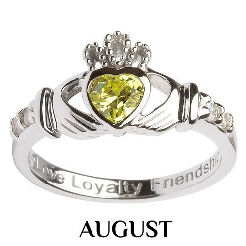 Shanore Claddagh birthstone August SL90