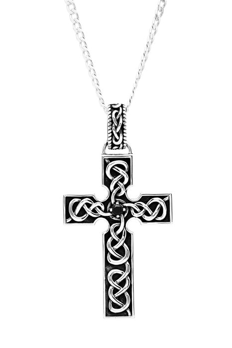 Sterling Silver Gents Cross Pendant Hunter Collection SP2319