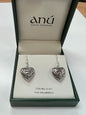 Sterling Silver open Celtic heart Gp trinity earrings A2084