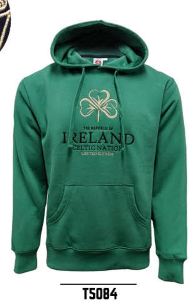 Green Republic of Ireland shamrock Hoodie T5084