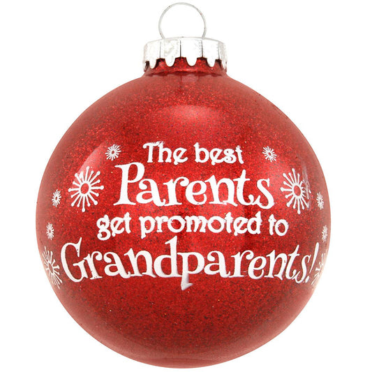 Parents Promoted To Grandparents Glass Ornament