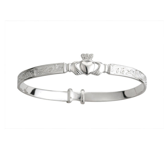 SILVER CLADDAGH CELTIC KIDS BANGLE S5268