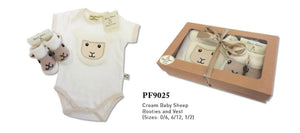 Baby sheep onsie and bootie set pf9025