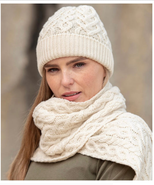 SUPER SOFT HEART DESIGN HAT X4942 SCARF X4942