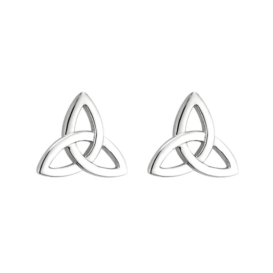 14K WHITE GOLD TRINITY KNOT STUD EARRINGS S33051