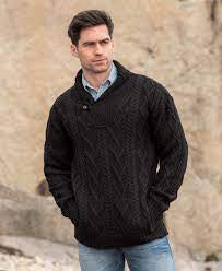 Shawl collar sweater SH4177 black