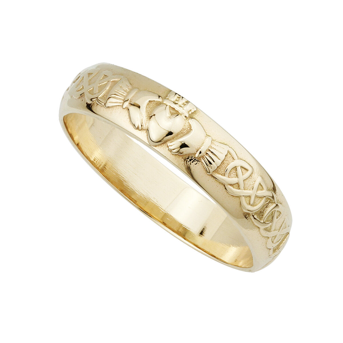 14K GOLD GENTS CLADDAGH WEDDING BAND S2309