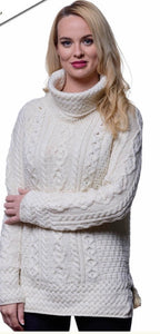Ladies Vented Roll Neck Jumper A191