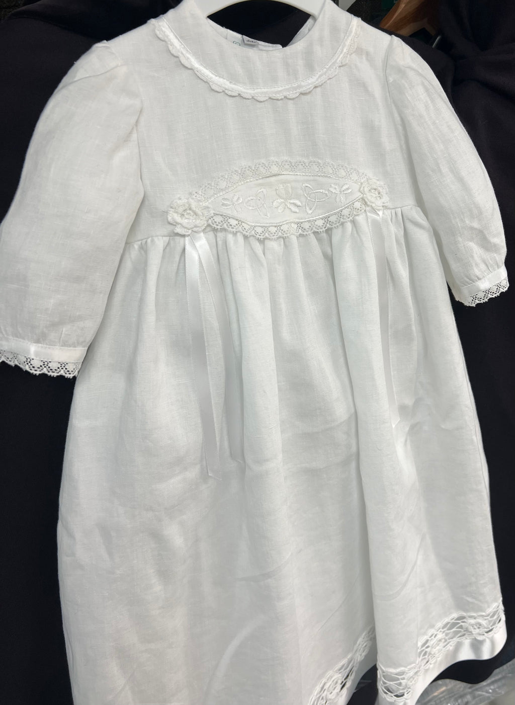 100% Irish Linen Christening Gown By Laura D Designs 1102