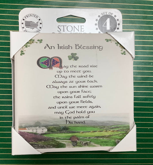 Set of 4 Stone Coasters “An Irish Blessing”