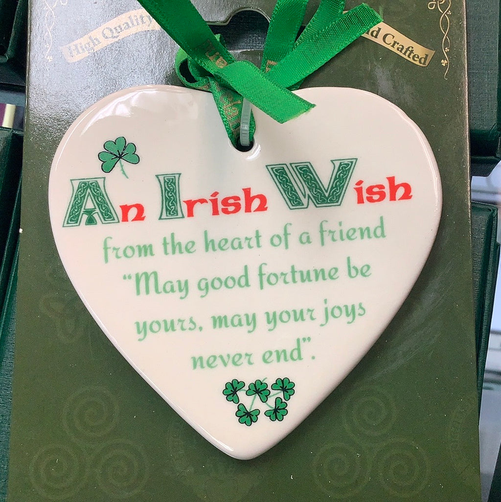 An Irish wish hanging ornament