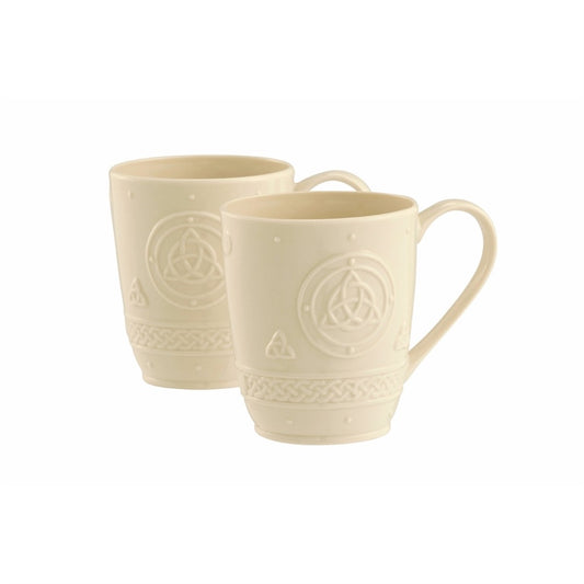 Belleek celtic set of 2 mugs 4138