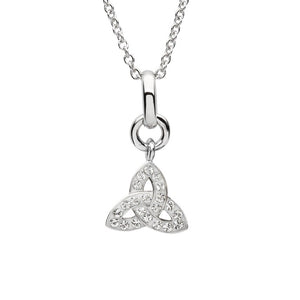 Silver Crystal Set Trinity Knot Pendant #Item Code: SW153
