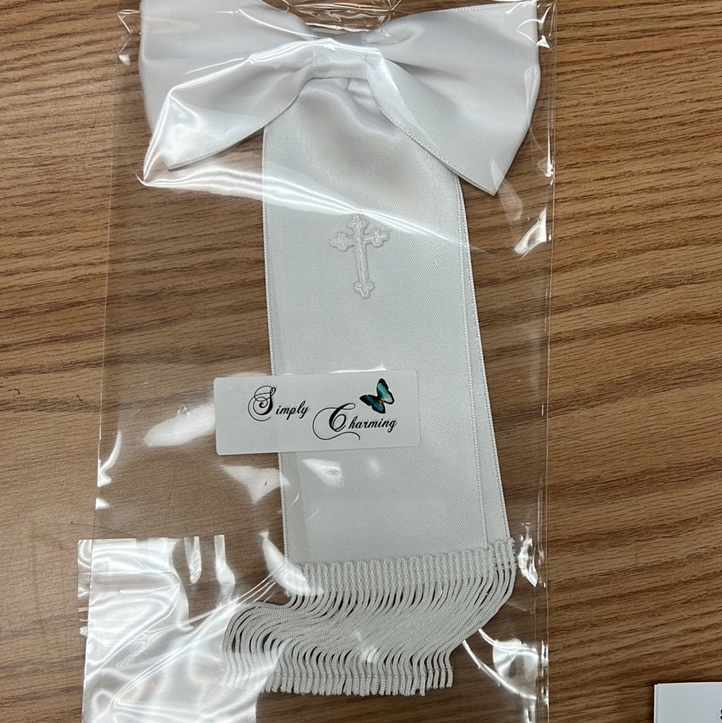 Boys first communion arm band with cross AB557