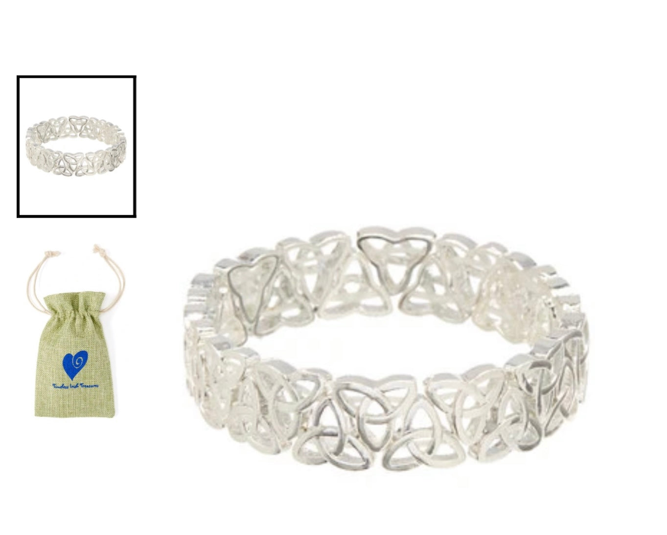 ORIGINAL CLASSIC PETITE CELTIC TRINITY KNOT STRETCH BRACELET ttb767