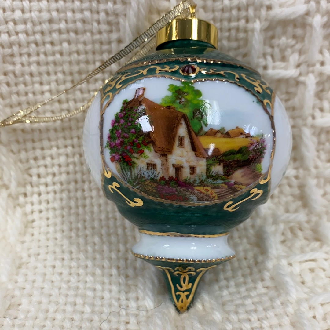 Irish Cottage with Blessing Ornament