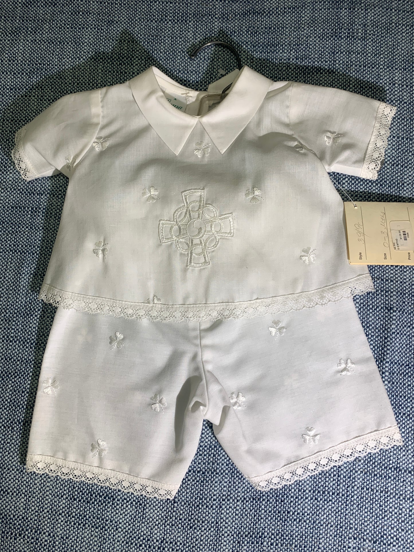 Boys 2 piece Irish Made Baptism Outfit #3g/PC