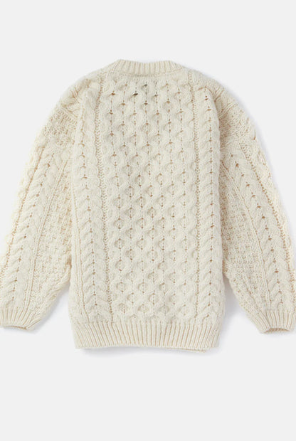 Fianna Traditional Children's Aran Cardigan - Cream B452