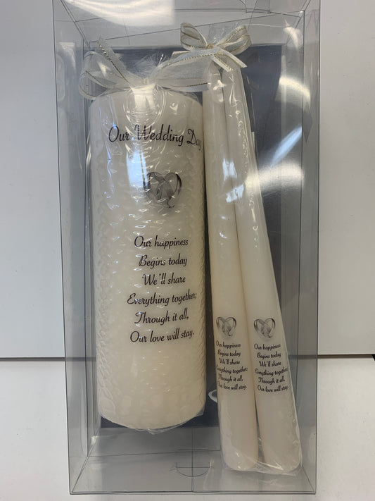 Our Wedding Day Candle Set