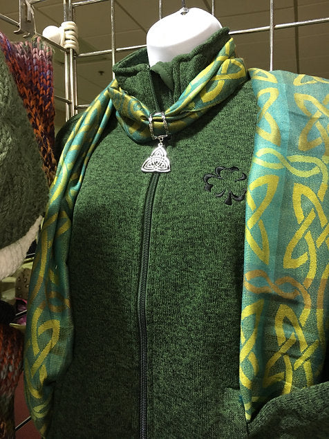 Women’s Green Sweaterfleece with Shamrock DG793W
